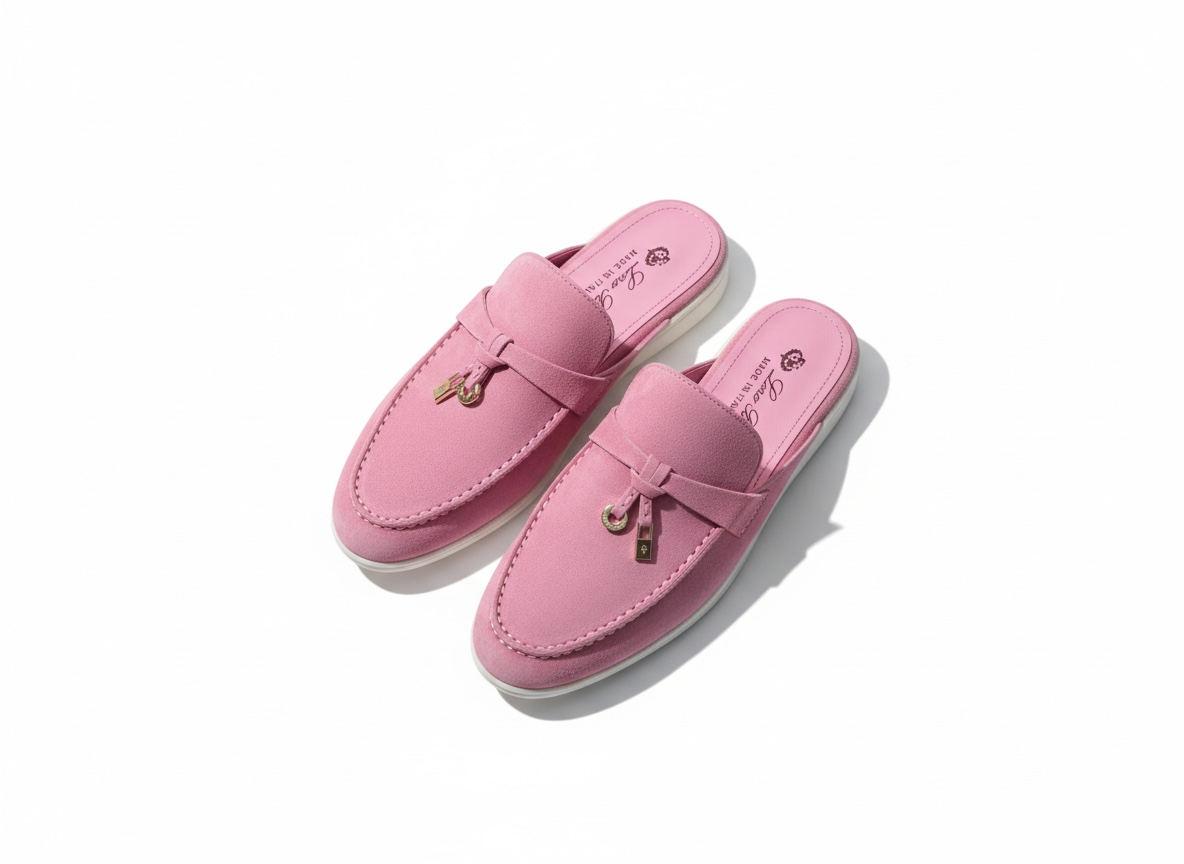 LORO PIANA Style Pink Suede Mule Loafers 💗✨ | Chic Comfort Edition