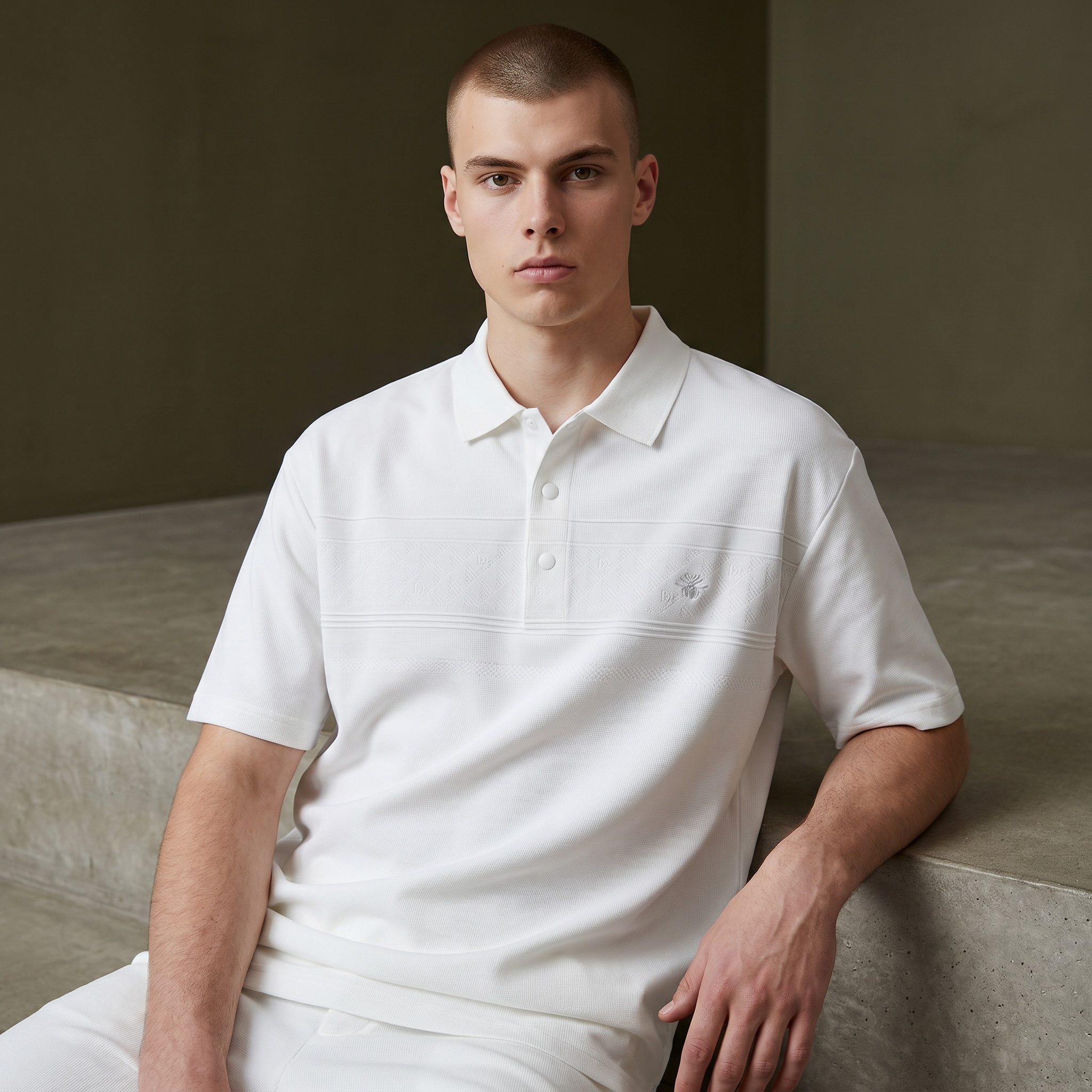 🤍✨ Dior White Luxury Polo Shirt – Premium Smart Casual Essential 👔🔥