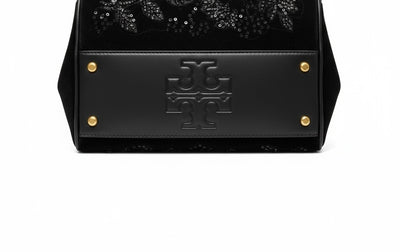 Tory Burch Black Embroidered Top-Handle Bag 🖤✨