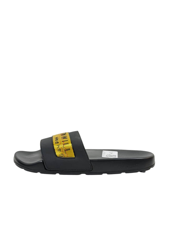 OFF-WHITE Industrial Belt Slides – Black/Yellow Edition ⚫🟡🔥