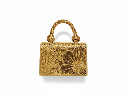 Luxury Gold Crystal Mini Handbag ✨ | Glam Statement Piece