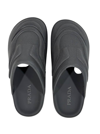Prada Monolith Foam Slides – Black Minimal Luxury Comfort 🖤⚡