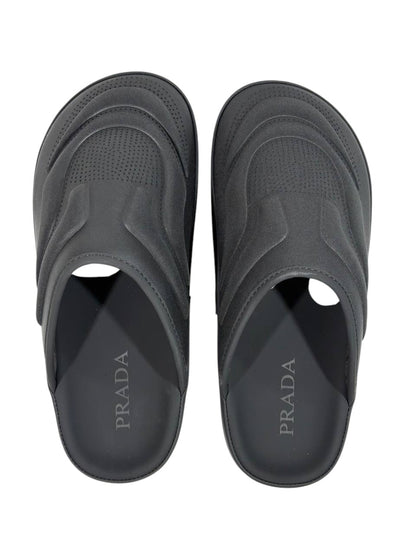 Prada Monolith Foam Slides – Black Minimal Luxury Comfort 🖤⚡