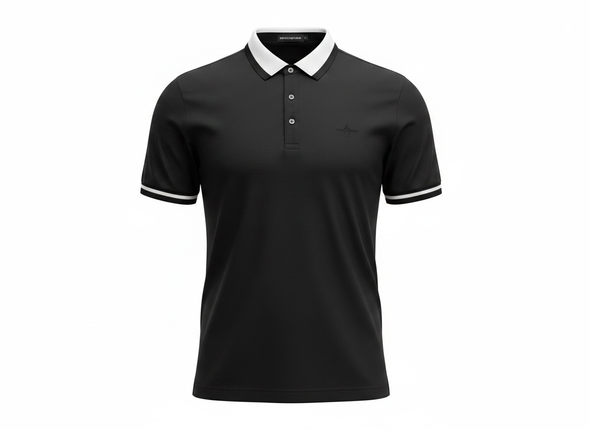 Armani Exchange Black Polo Shirt 🖤⚪ Sleek Contrast Design