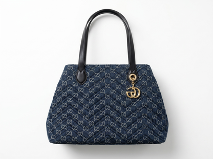 Gucci Denim Quilted Shoulder Tote Bag 💙✨