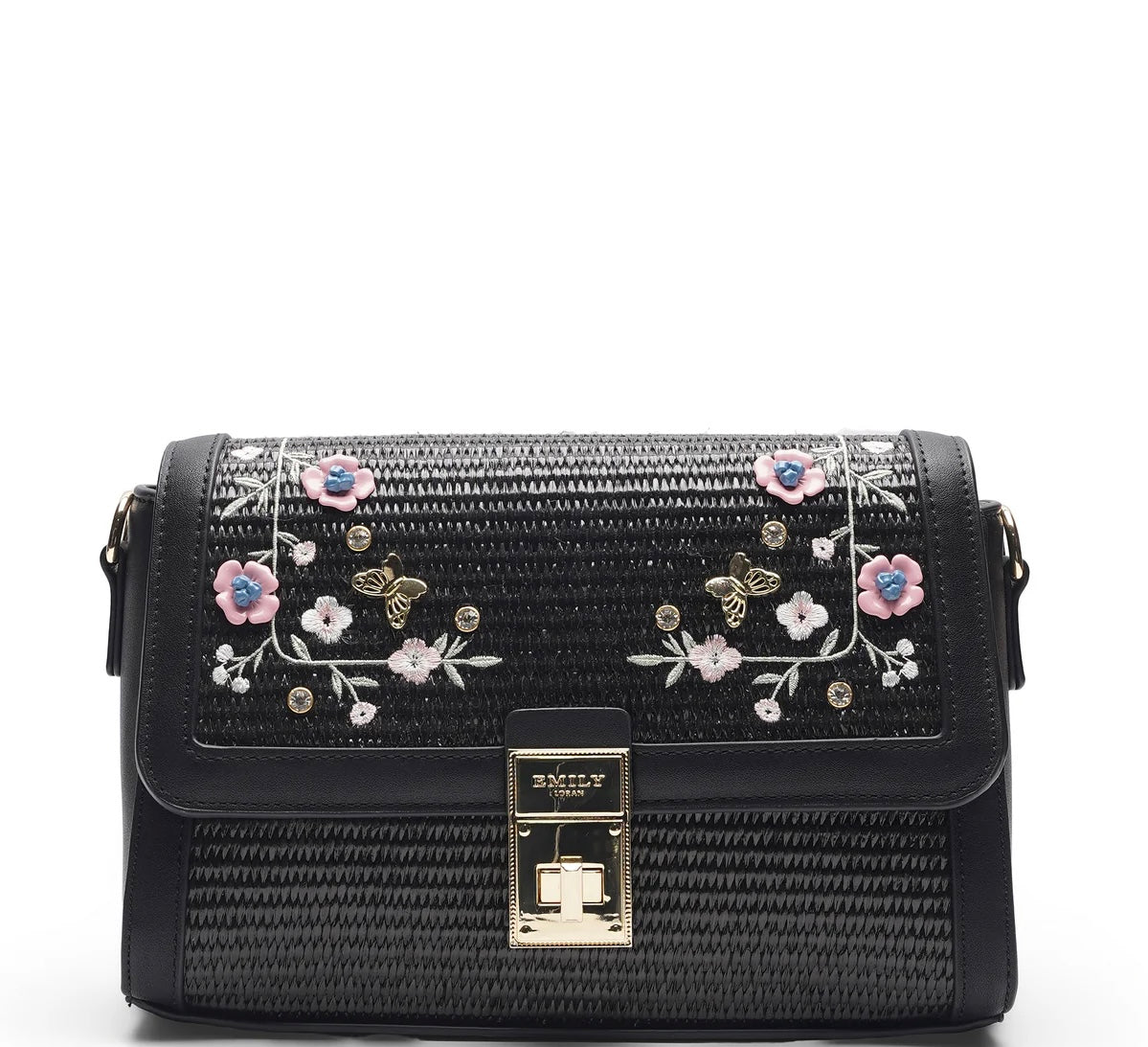 Emily Loran Black Embellished Crossbody Bag 🖤👜✨