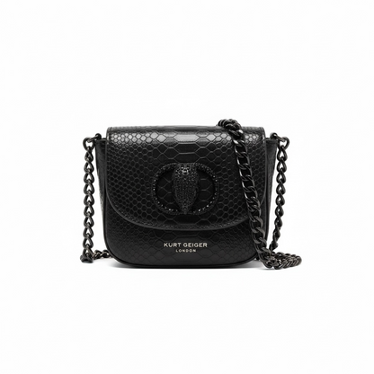 🖤 Kurt Geiger Black Snake-Embossed Eagle Crossbody Bag