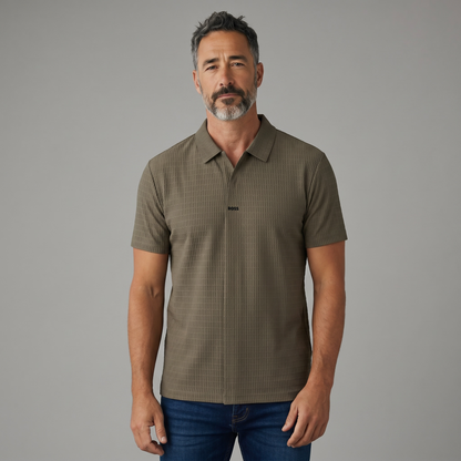 🤎🔥 Hugo Boss Textured Luxury Polo Shirt – Smart Casual Premium Edition 👔✨