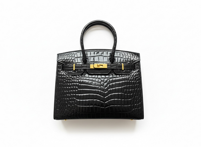 Hermès Birkin Croc-Embossed Handbag with Horse Charm 🖤✨