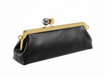 Jacquemus Black Leather Frame Clutch 🖤✨💛👛🔥