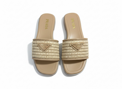 PRADA Raffia Slide Sandals 🤍🌾 | Soft Beige Luxury