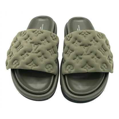 Louis Vuitton Monogram Embossed Comfort Slide Sandals 🫒