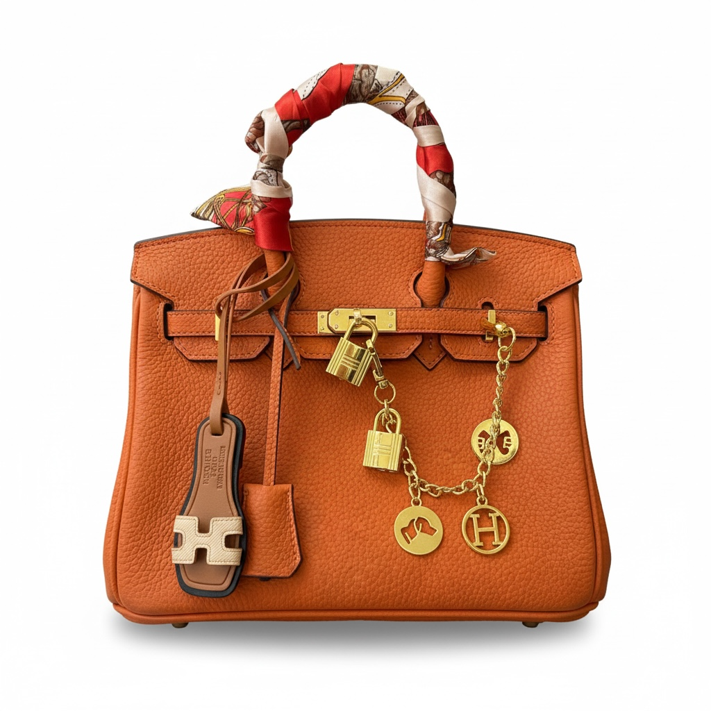 Hermès Birkin Style Orange Leather Bag 🧡✨ | Iconic Luxury Statement