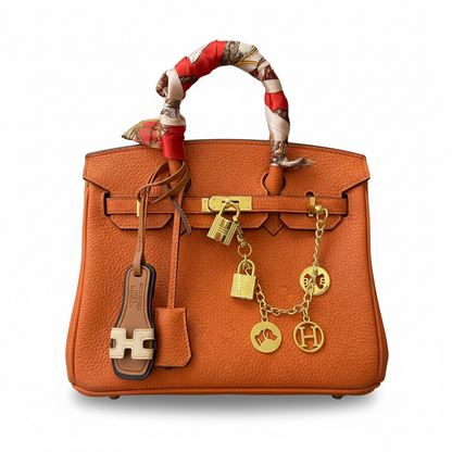 Hermès Birkin Style Orange Leather Bag 🧡✨ | Iconic Luxury Statement