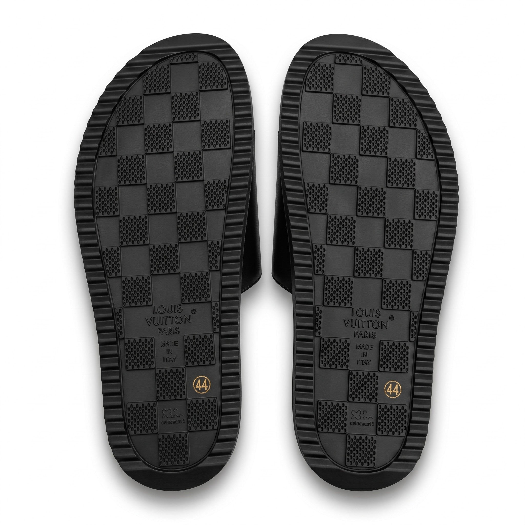 Louis Vuitton Monogram Flower Black Slides