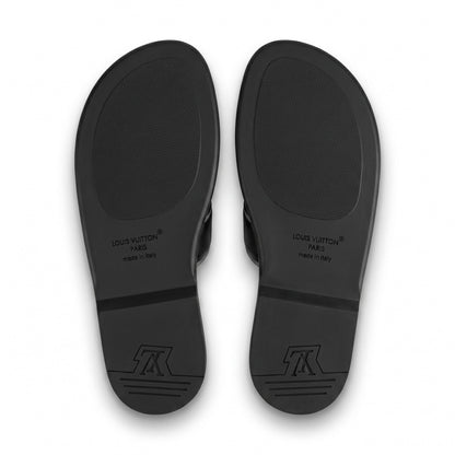 Louis Vuitton Monogram Suede Slides – All Black
