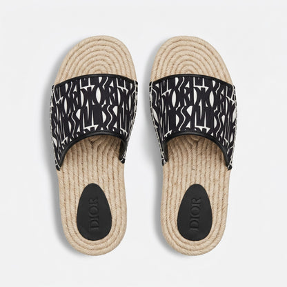 Dior Oblique Rope Sole Slide Sandals