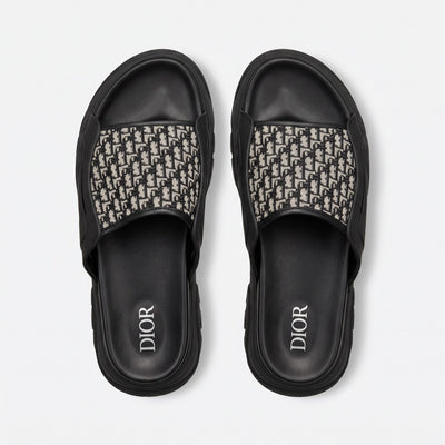 Dior Oblique Black Slide Sandals
