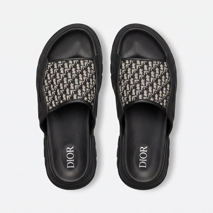 Dior Oblique Black Slide Sandals