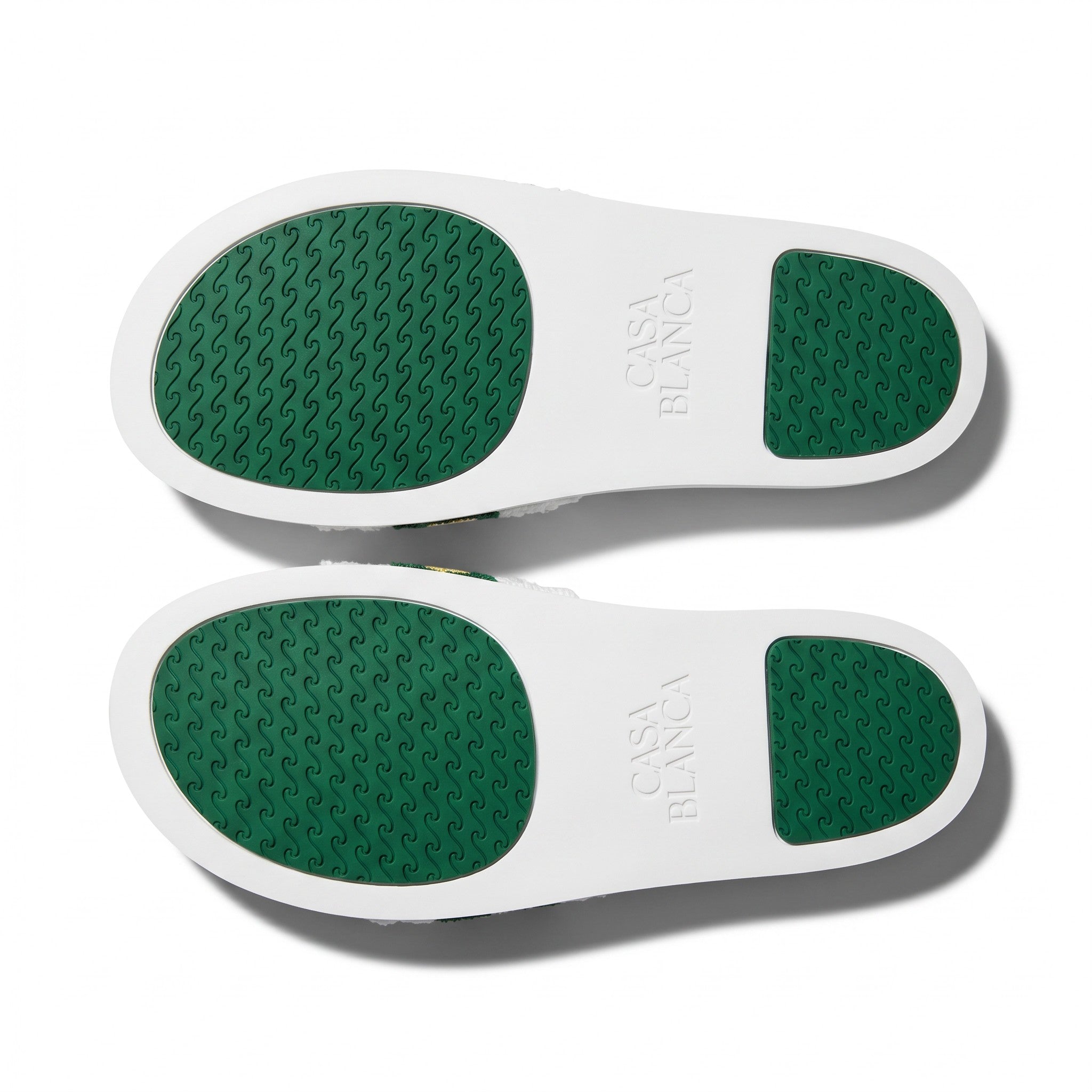 Casablanca Embroidered Terry Cloth Slides – White