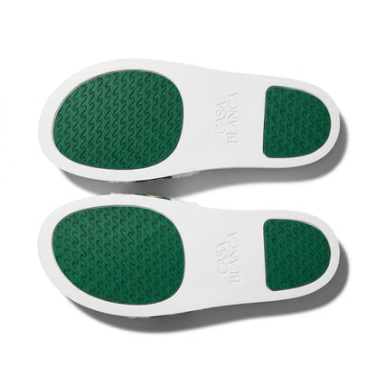 Casablanca Embroidered Terry Cloth Slides – White