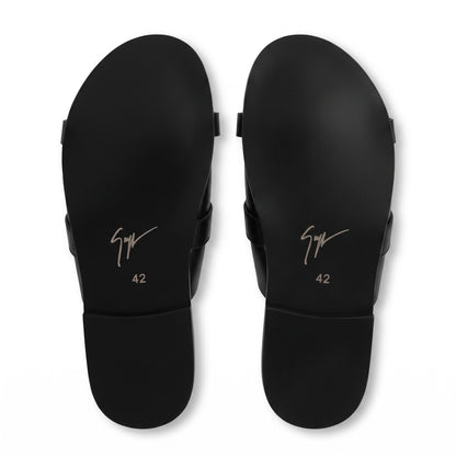Giuseppe Zanotti Double Cross Toe-Ring Sandals – Black Gold