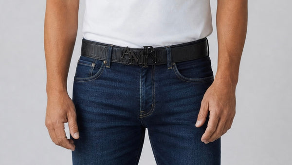 AMIRI Blackout Logo Belt – 110 cm | Bold & Minimal Luxury 🖤