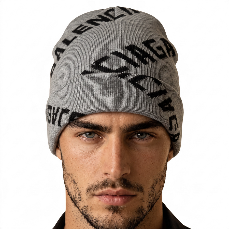 Balenciaga Logo Beanie — Grey