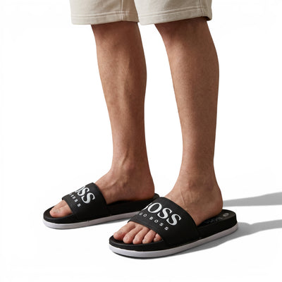 🖤 Hugo Boss Slides – Classic Black Signature Edition 🔥🩴