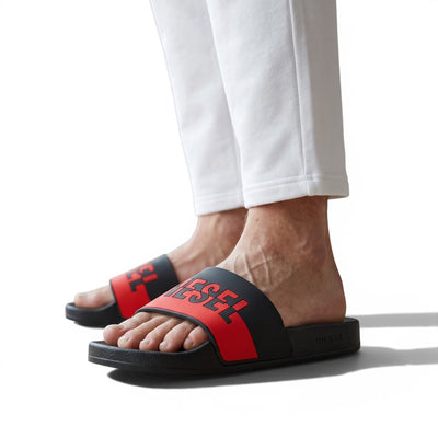 🔴🖤 Diesel Slides – Black & Red Power Edition 🔥🩴
