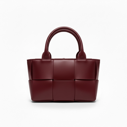 🤎 Burgundy Bottega Veneta Mini Intrecciato Tote & Card Holder