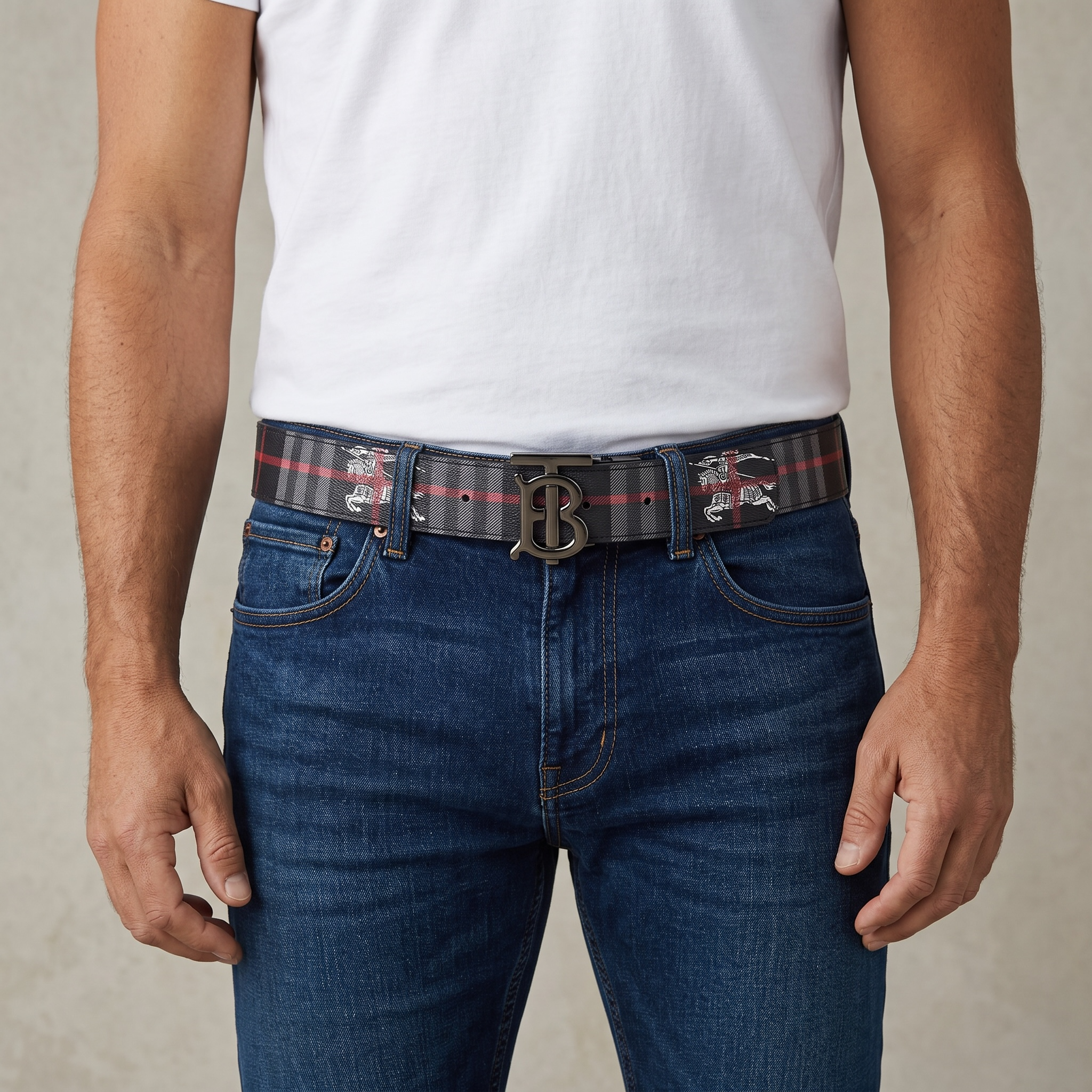🖤 Burberry Knight Edition Check Belt – ⚔️✨