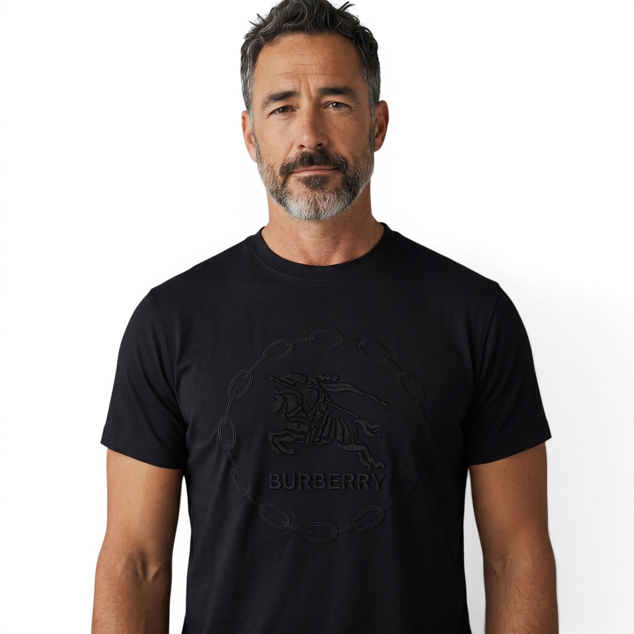 Burberry Black Embossed Logo T-Shirt 🖤✨ Ultra Minimal Edition