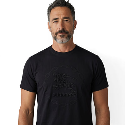 Burberry Black Embossed Logo T-Shirt 🖤✨ Ultra Minimal Edition