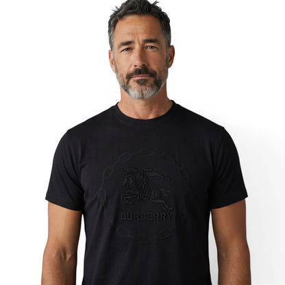 Burberry Black Embossed Logo T-Shirt 🖤✨ Ultra Minimal Edition