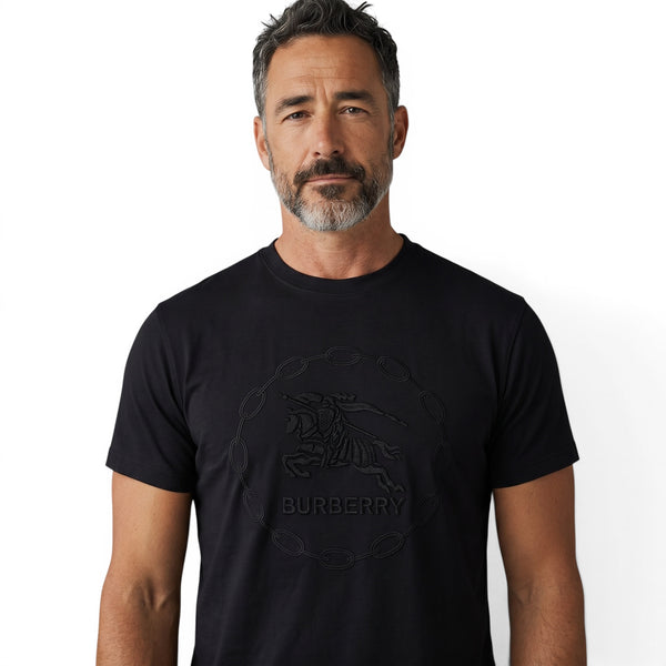 Burberry Black Embossed Logo T-Shirt 🖤✨ Ultra Minimal Edition