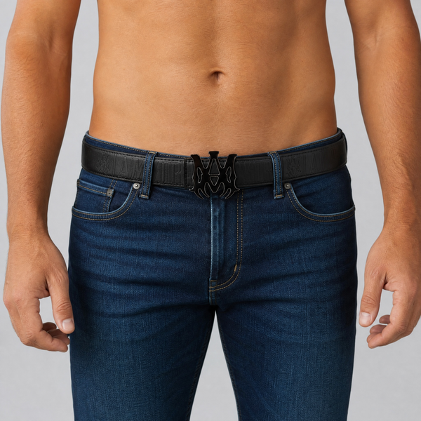 Amiri Black Leather Belt 115 cm 🖤 | Bold Logo Buckle | Luxury Streetwear Style