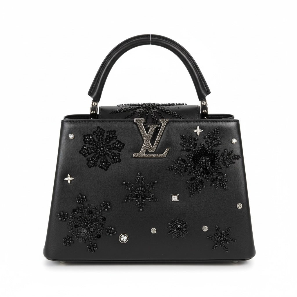✨ Louis Vuitton Black Crystal Snowflake Capucines – Limited Winter Night Edition ✨