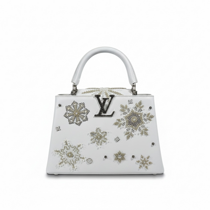✨ Louis Vuitton White Snowflake Crystal Capucines – Limited Winter Edition ✨