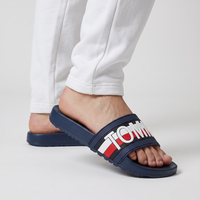 Tommy Hilfiger Logo Slides — Navy