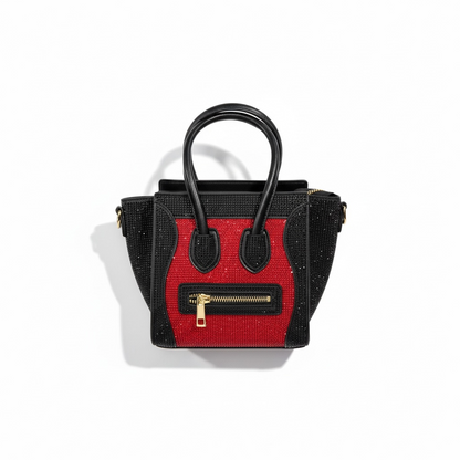 ✨ Céline Nano Luggage – Red & Black Crystal Edition ✨