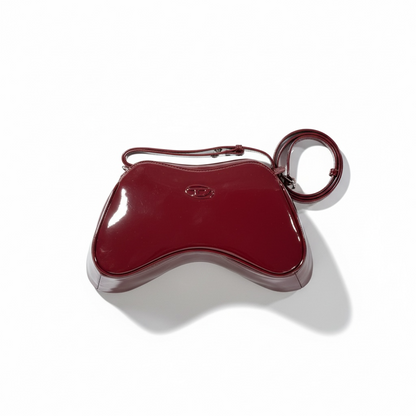 DIESEL Burgundy Gloss Y2K Shoulder Bag 🍷✨ | Minimal Logo Sleek Edition