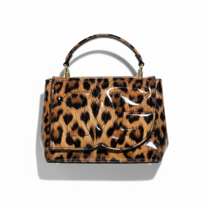 Dolce & Gabbana Leopard Glossy Top-Handle Bag – Wild Luxury Statement 🐆✨