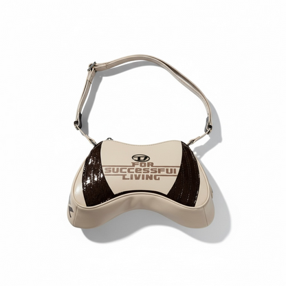 DIESEL Beige & Brown Y2K Shoulder Bag ✨🤎 | “For Successful Living” Gloss Edition