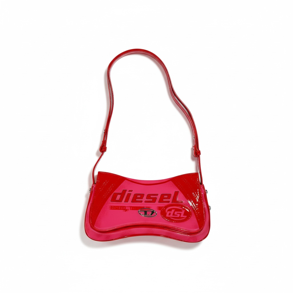 DIESEL Hot Pink Y2K Mini Shoulder Bag 💖🔥 | Glossy DSL Logo Edition