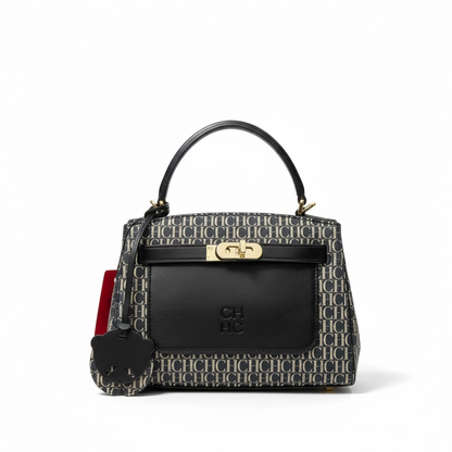 ✨ Carolina Herrera CH Logo Top-Handle Bag – Black Edition ✨