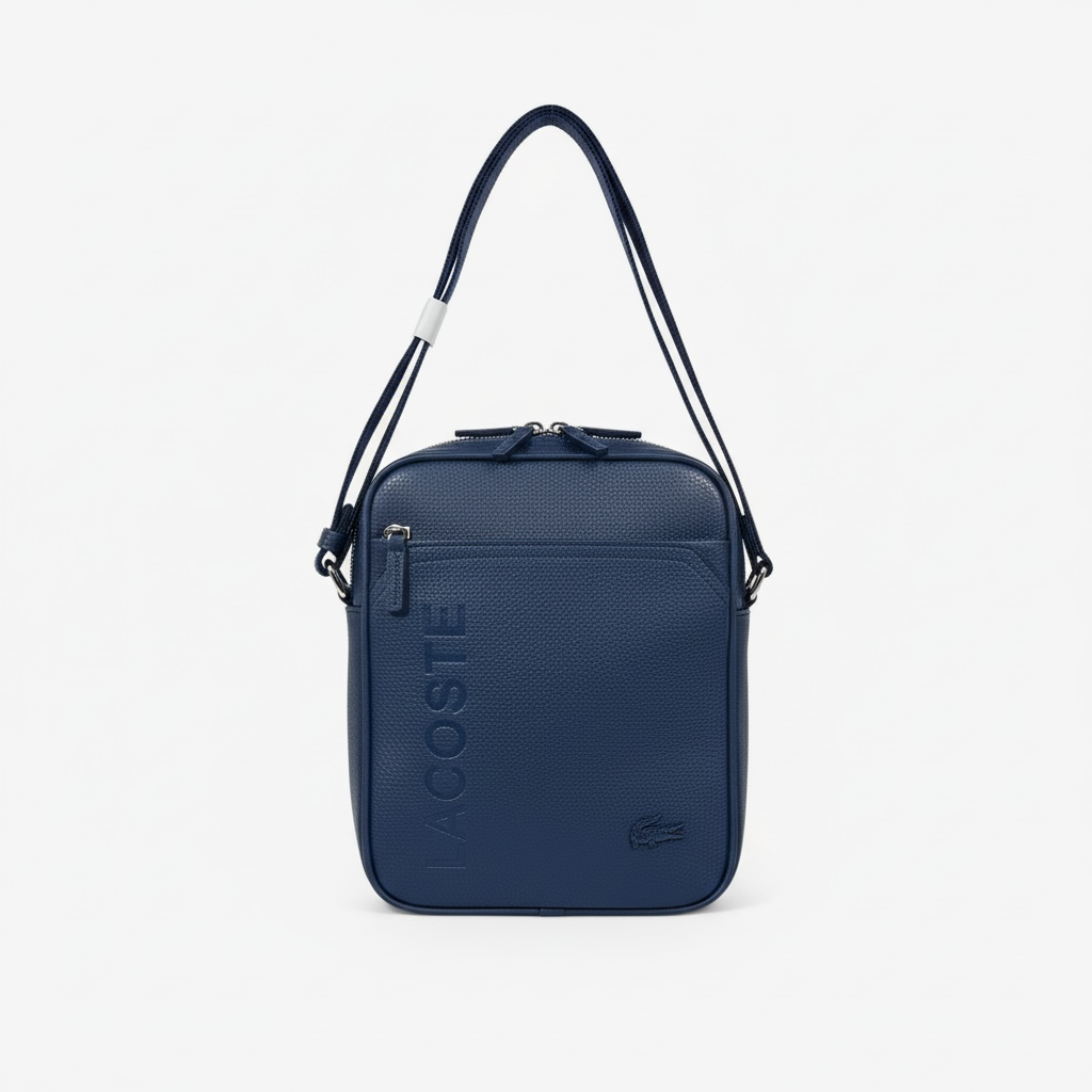 💙 Lacoste Navy Leather Crossbody Bag – Classic Elegance, Redefined