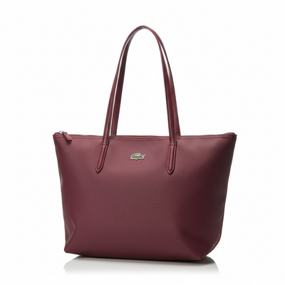 Lacoste Medium Tote Bag – Deep Burgundy, Timeless Elegance