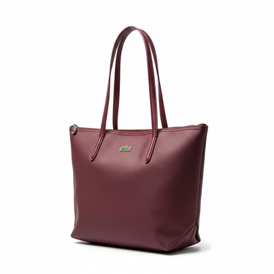 Lacoste Medium Tote Bag – Deep Burgundy, Timeless Elegance
