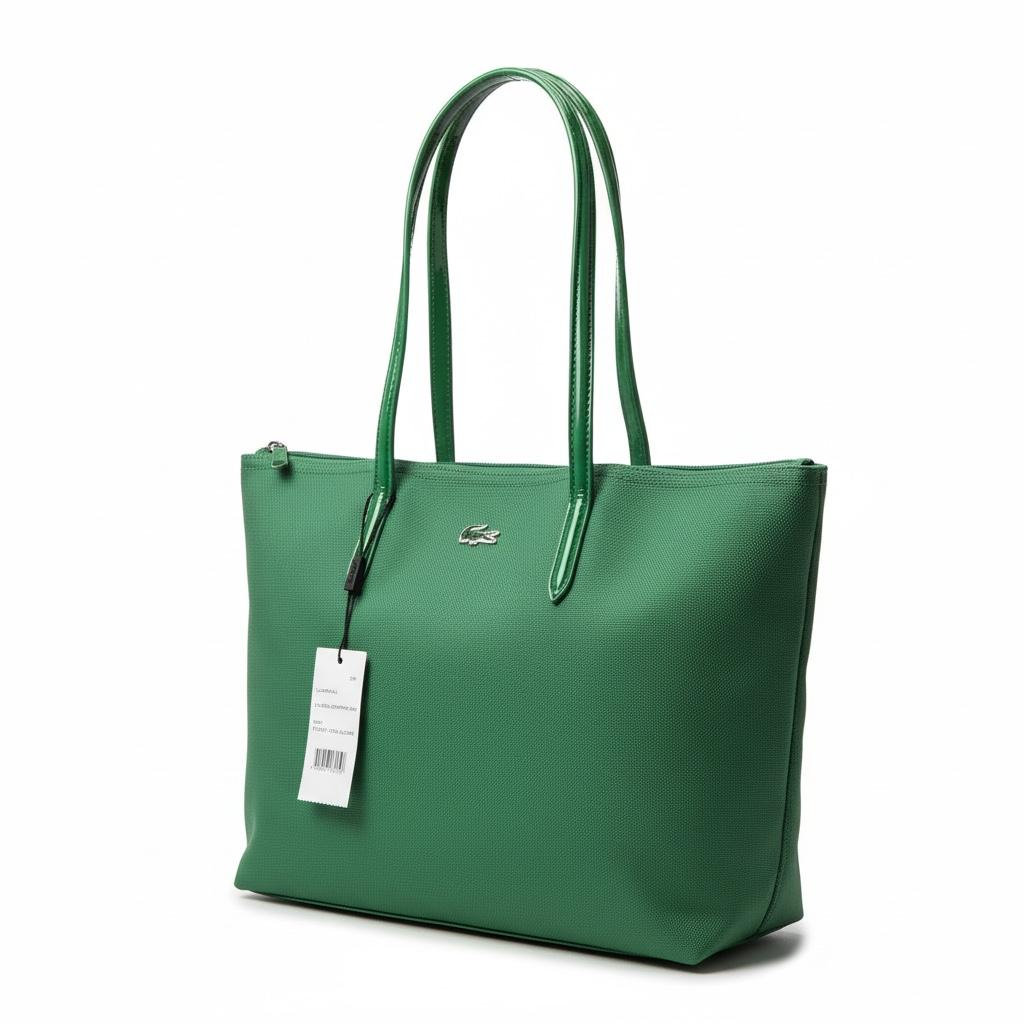 💚 Lacoste Large Tote Bag – Elegant Green | Chic & Spacious 🐊✨